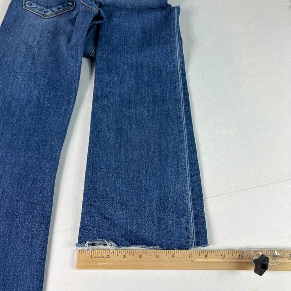 L'agence Jean Women 26x31* Ruth Straight Blue Faded Raw Hem Stretch Denim Tag 25 - Picture 11 of 16